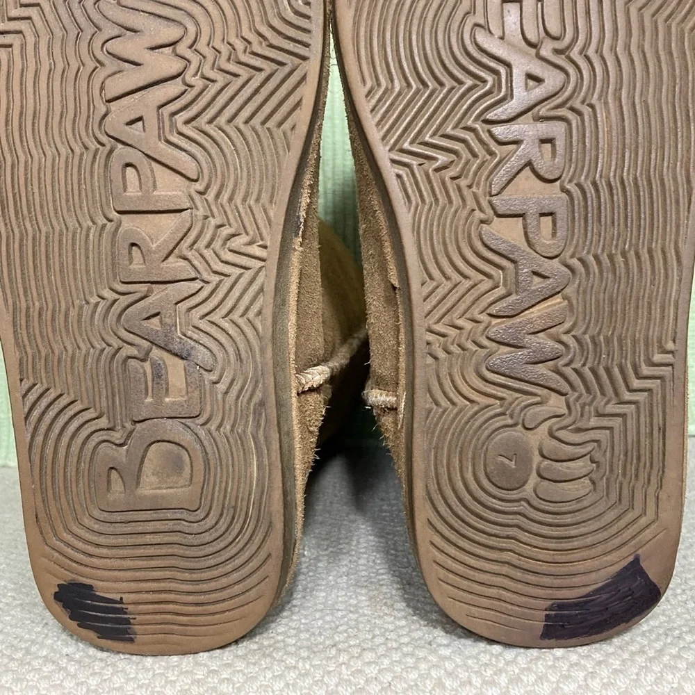 BEARPAW Womens Tan Eva Tall Suede/Wool/Sheepskin Warm Winter Boots SZ US 7